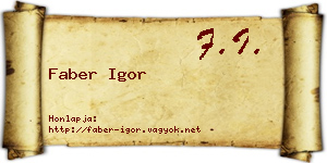 Faber Igor névjegykártya
